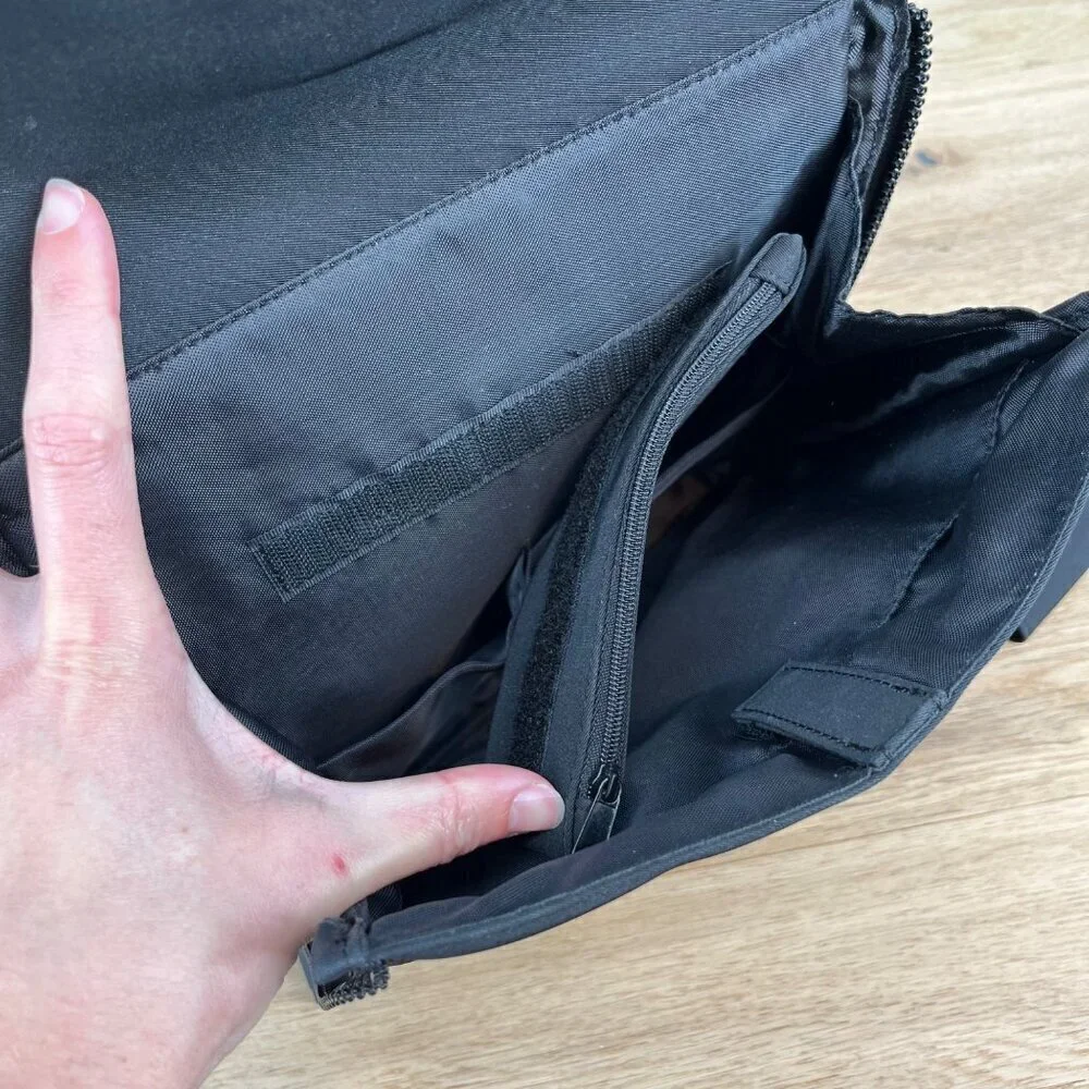 Missoni Crossbody Belt Travel Commuter Bag Set Small Black Nylon Pockets Minimal